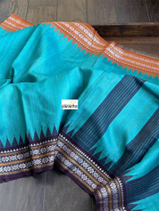 Pure Tussar Silk - Firozi Blue