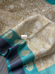 Tissue Kota Silk Embroidered - Golden Beige FIrozi