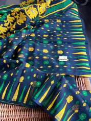Soft Jamdaani- Black Green Yellow Woven