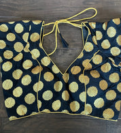 Designer Blouse - Black Gold Zari