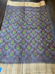 Pure Gicha Tussar Silk - Mauve  Brown Digital Printed
