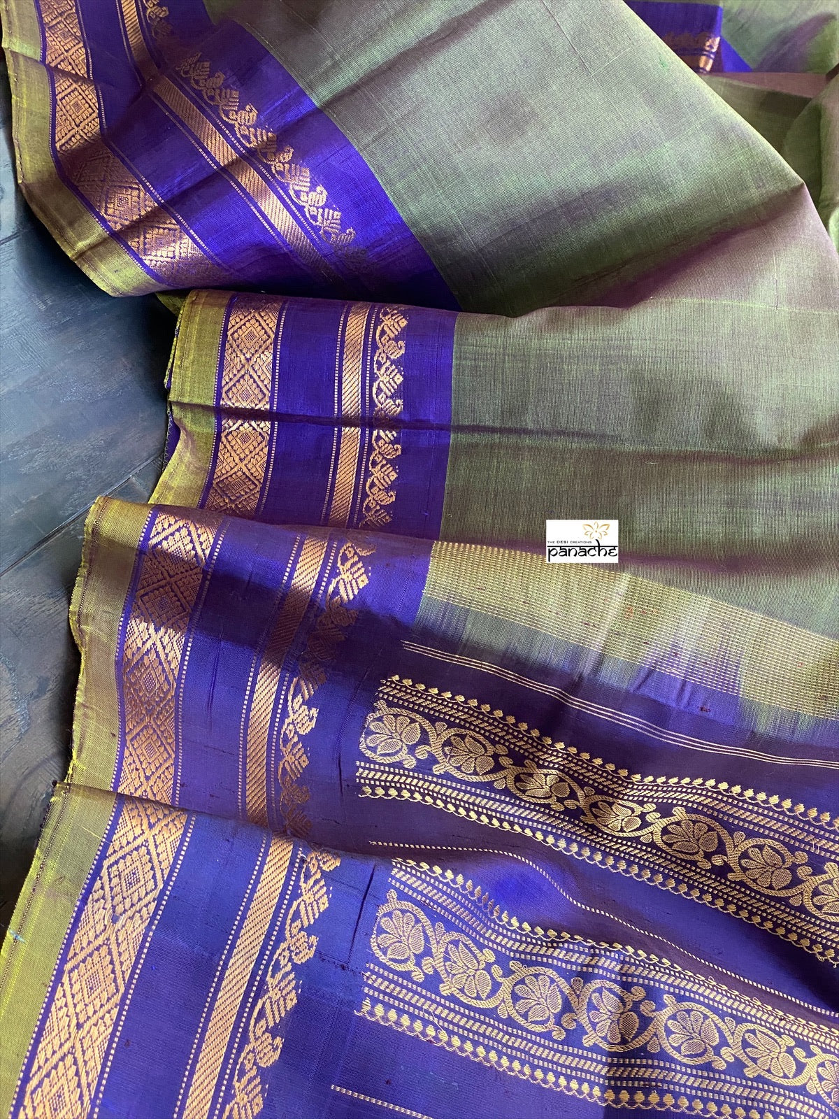 Gadwal Sico - Henna Green Purple Dual Shaded