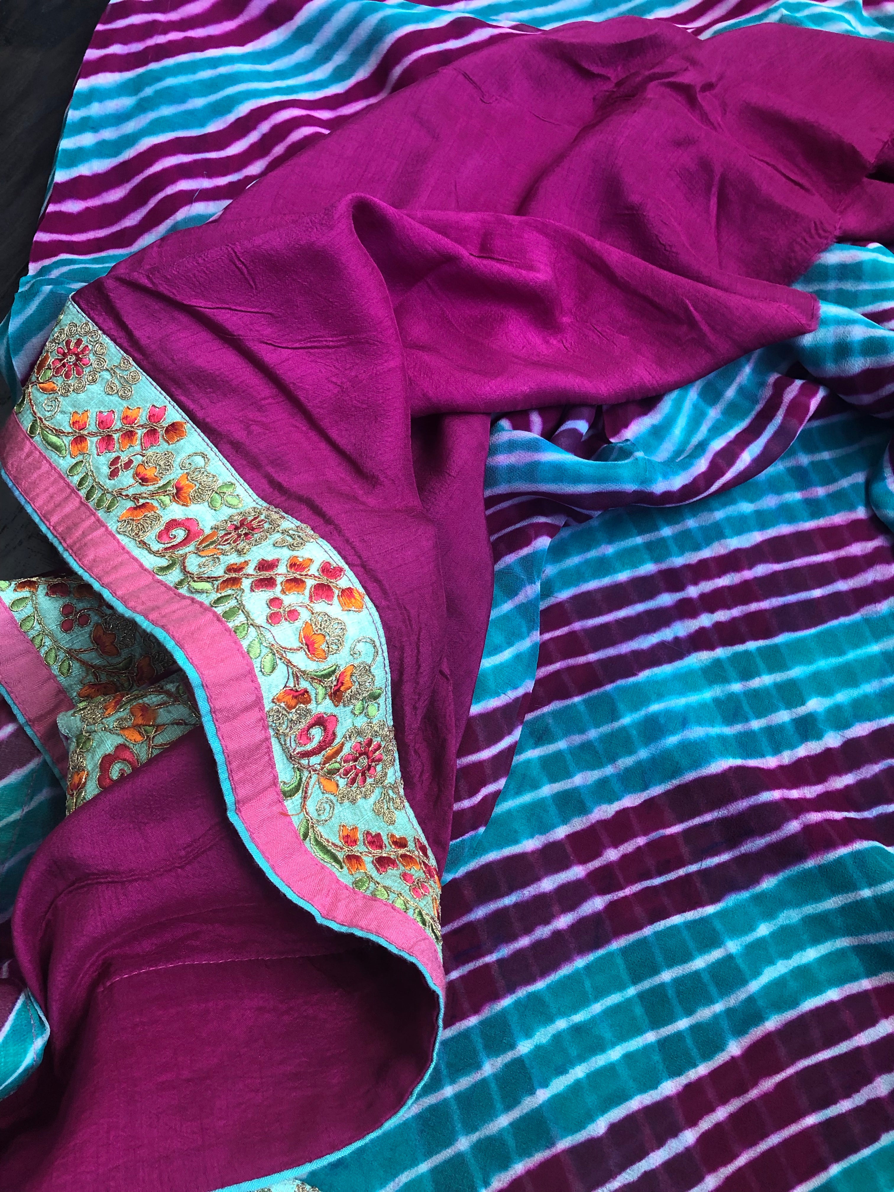 Designer Georgette - Firozi Purple