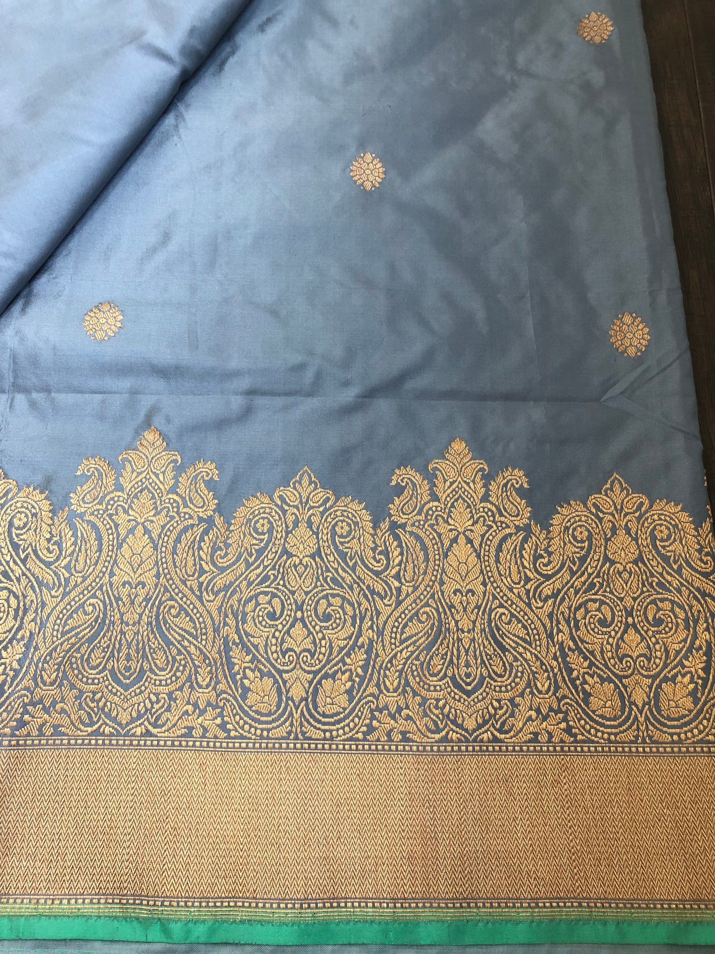 Katan Silk Banarasi - Grey Zari Woven