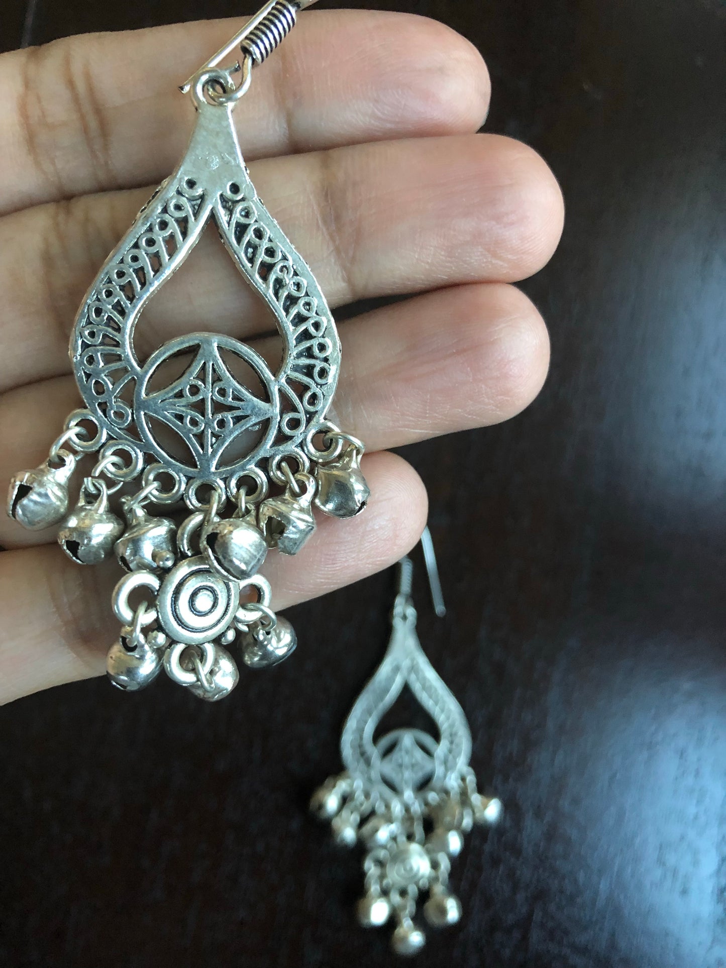 Jewelry- Dangler Earring Pear shape German Silver